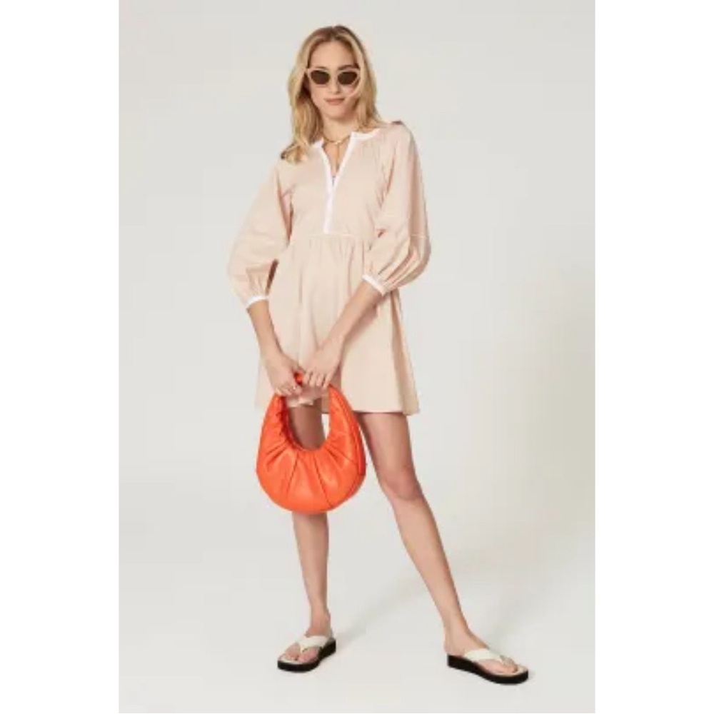 Staud Mini Demi Dress in Biscotti White